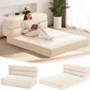 Folding Mattress Full, 3 in 1 Convertible Sofa Bed Foldable Couch Bed Floor Couch Lounge Sleeper Mattress for Living Room, Guest Room