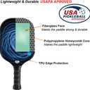 Pickleball Paddles Set of 2 or 4, USAPA Approved Fiberglass Pickleball Racket Set with 4 Outdoor Pickleballs and 1 Carrying Case