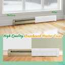 3 Ft Baseboard Heater Cover with Left and Right End Caps White Baseboard Radiator Covers for Bathroom Hydronic System