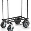 On-Stage UTC5500 All-Terrain Utility Cart (Rolling Dolly Handcart, Heavy-Duty Transportation, Load in and Load Out Equipment, Adjustable Length, Treaded Wheels and Locking Casters, Black Finish)