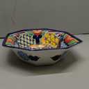 Pottery Serving Bowl Octagon Flowers
, size: 12" x 10 1/4"