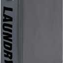 DOKEHOM 25-Inches Slim Laundry Basket on Wheels, Collapsible Rolling Laundry Hamper, Foldable Narrow Corner Clothes Storage Bins (Dark Grey)