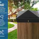 Nominal 4.5" x4.5" Plastic Pyramid Vinyl Fence Post Cap with Pre-Drilled Hole Black or White Multiple Quantities (8, Black)