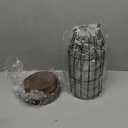 Rustic Wire Metal Cloche Set of 2 Candle Lantern Decorative Indoor Outdoor Vintage Cage Candle Holders Modern Farmhouse Decor for Fireplace Mantle Entryway Living Room Kitchen Coffee Table Centerpiece (Black/Brown)