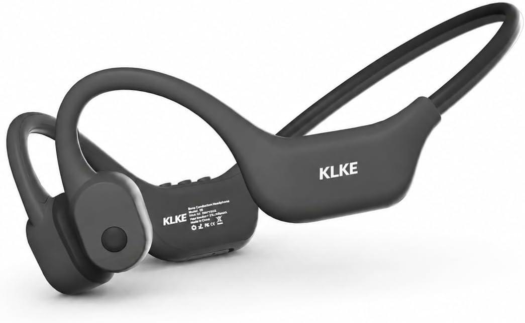 Open-Ear Bone Conduction Headphones for Running, Bluetooth Sports Headphones with Rear Safety Light, Dual Modes, Adjustable Fit, IP66 Waterproof, Mic, 10H Playtime for Gym Cycling