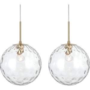 ALICE HOUSE 2 Packed 10-inch Gold Kitchen Island Pendant Lights, Hammered Glass, Modern Farmhouse Pendant Lighting, Brushed Brass Hanging Light Fixtures for Bathoom, Entryway and Hallway AL4202-P2