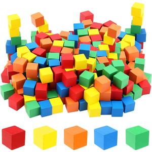 MUKLEI 45 PCS Wooden Blocks, Colorful Cube Blocks 0.8 Inch Square Cube Blocks Wooden Cube Block for Crafts, DIY Projects and Puzzle Making