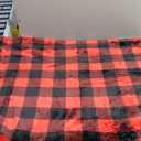 Preboun 6 Pcs Flannel Throw Blanket Bulk 285 GSM Checkered Blanket Fleece Microfiber Throw Blanket Plush Fuzzy Blanket Buffalo Plaid Decor for Couch Sofa Gift Homeless(50 x 60 Inch,Red and Black)