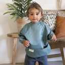 Tiny Twinkle Long Sleeve Bib for Babies & Toddlers | 2-Pack Waterproof Smock Bib for Eating | Machine Washable & Mess-Proof Feeding Essentials | Newborn Shower Gift (Slate Olive,2-4Y)