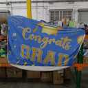 Graduation Party Decorations 2023, Blue Gold Graduation Decorations Class of 2023, Large Size Congrats GRAD Graduation Decor Backdrop Banner for College High School Prom Graduation Party Supplies 70inc