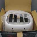 Roter Mond 4 Slice Toaster Retro Stainless Steel with Bagel Defrost Cancel Function, 6 Browning Settings, Extra Wide Slot and Removable Crumb Tray, White, ST033