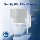 Waterdrop PT-07W Water Filter Pitcher, 10-Cup, NSF Certified, 200-Gallon Long-Life Filter, Improves Coffee & Tea Taste, Reduces PFOA/PFOS and Chlorine, 5X Longer Filter Life, White