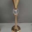 VIJIV Gold Flower Vase for Centerpiece Table Decorations Wedding Reception Decor, 15.8 Inch Tall Metal Vase for Feather Flower Holder Stand Floral Arrangement Gatsby Party Dinner Event Hotel (Small)