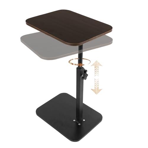YYLDPBD TV Tray Table 360° Swivel Adjustable Height C Table End Table for Small Spaces, Couch Tables C Shaped Side Tables for Living Room, Bedroom, Sofa Tray Table for Eating(Black)
