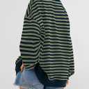 PRETTYGARDEN Womens Striped Oversized Sweatshirt Color Block Crew Neck Long Sleeve Casual Loose Pullover Top Y2K Clothes (XL)