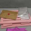 Wonderjune Wooden Baskets for Valentine's Day Gifts Empty Wood Basket with Cellophane Bag Ribbon Greeting Card for Birthday Baby Shower Wedding Housewarming Gifts Packaging(Pink,Small)