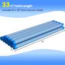 Poolvio Pool Vacuum Hose 33 Feet (10 x 40 Inch), 1.5 Inch Cuffs, Compatible with Most Inground Pool Automatic Cleaners, Blue