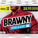 Brawny Pick-A-Size Paper Towels, 6 Double Rolls = 12 Regular Rolls, 2 Sheet Sizes (Half or Full), Strong Paper Towel For Everyday Use