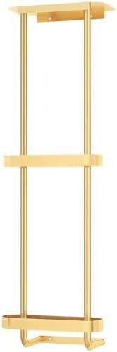 STWWO Towel Racks for Bathroom with Shower Caddy with Metal Shelf, 36.4 Inch Bathroom Towel Storage Wall Mounted, Gold