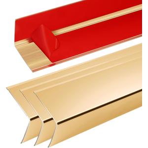 36" Metal Corner Protector, L-Molding Corner Guards for Walls, Cabinets, Baseboards, Furniture Decorative Trim, Size 36" x 2" (Gold, Pack of 4)