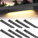 8-Packs 5W 12 Inch LED Hardscape Paver Lighting,12V AC/DC Low Voltage Retaining Wall Lights,LED Landscape Lighting,2700K Soft White Outdoor Step Light,50,000 Hours Lifespan-Black