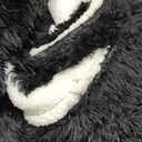 Flysheep Luxury Faux Fur Shaggy Comforter Set King Size, Plush & Sherpa Reversible Comforter Black, 3 Pieces Fluffy Fuzzy Bedding Set Ultra Soft and Warm for Winter (1 Comforter + 2 Pillowcases)