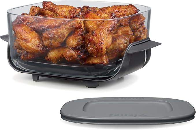 Ninja 4QT CleanCrisp™ Glassware Container with Storage lid, Compatible with Ninja Crispi Portable Cooking System, Microwave, Freezer & Dishwasher Safe, PFAS & PTFE Free Glass, XSKSFN4QT