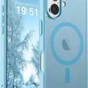 SUPFINE Magnetic for iPhone 17 Case (Compatible with MagSafe)(Military Grade Drop Protection) Translucent Matte Shockproof with Anti-Fingerprint Phone Cover 2025,Light Blue