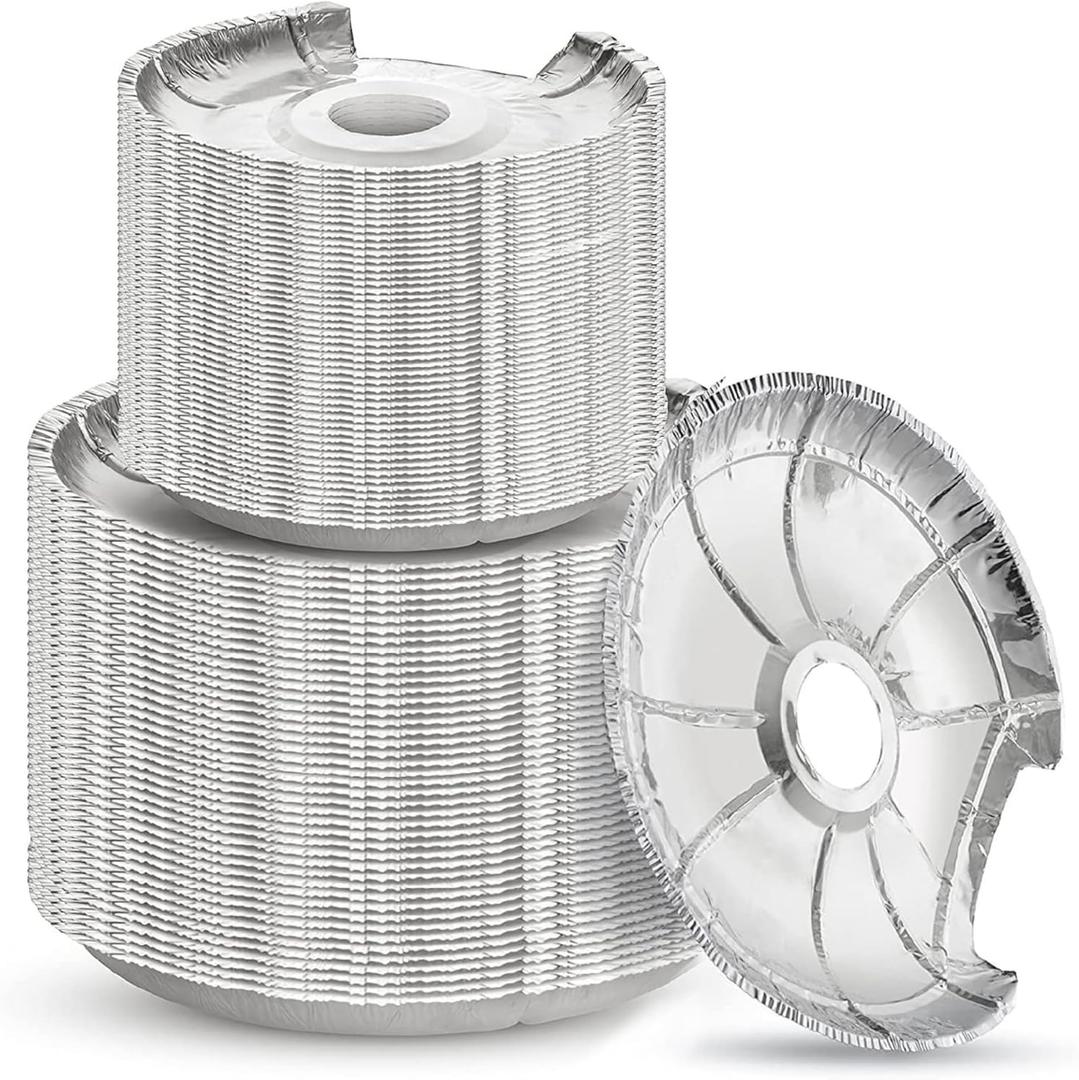 Heavy-Duty Aluminum Electric Stove Burner Covers (100 Pack) - Disposable Round Foil Liners (6 & 8 Inch), Non-Stick Drip Pan Protectors, Stove Top Covers, Great Kitchen Accessory for Easy Cleanup