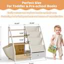 HAVLOTII Kids Bookshelf and Toy Storage - Book Shelf for Kids Rooms, Toddler Bookshelf Baby Bookcase for Nursery, Montessori Toy Organizer, Burlywood