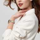 TOYOUTHS Celtic Knot Leather Band Compatible with Samsung Galaxy Watch 7 6 5 4 FE 40mm 44mm/Watch 6 Classic/Watch 5 Pro/Watch 4 Classic/Active 2/Watch 3 41mm Women, 20mm Slim Dressy Leather Strap (Starlight/Rose Gold Buckle)