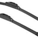 X AUTOHAUX 2pcs 24"+24" Silicone Front Windshield Wiper Blade for Toyota Yaris 2010-2015 Windscreen Wiper OE Replacement Set All-Seasons J/U Hook