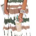 Summer Dresses for Women 2025 Beach Vacation Dress Boho Floral Sundresses Ladies Tropical Pockets Maxi Dress (Small, Tie Dye Striped 1)