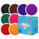 7 Inch Large Ink Pad for Kids Washable | Washable Stamp Pads for Classroom Stamps, Scrapbook Supplies Kit & Fabric Crafts (6 Colors)