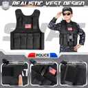 Luucio SWAT Police Costume for Kids, Kids Police Officer Costume for Boys with SWAT Vest, Halloween Costumes for Boys Girls