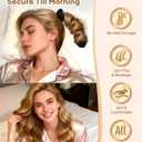 BONNET QUEEN Satin Heatless Hair Curler, Overnight Curls for Long Hair, Ultra Soft Daily Use of Hair Accessories & 2 Scrunchies, Damage-Free Styling, Soft Hair Curlers for Overnight, Light Black
