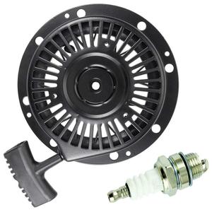 TOPEMAI 590788 Recoil Pull Starter Replace Tecumseh 590746 590748 590704 for Tecumseh HM80 HM100 OHH60 4 Cycle Engine - 590788 Recoil Starter with Spark Plug Black