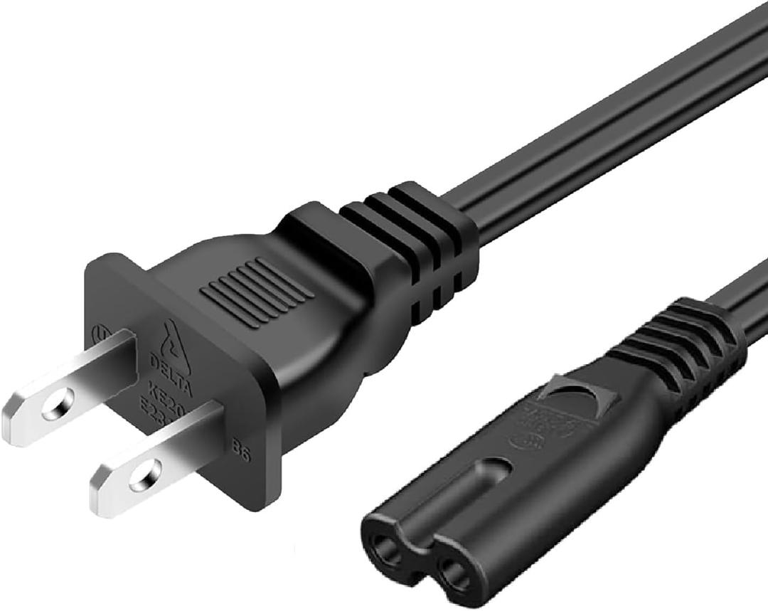 AC Power Cord Cable for Electric Lunch Box, Crockpot, Mini Fridge Charger - Universal 110V 120V 2 Prong Appliance Charging Wire
