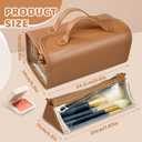 Poyetiz Toiletry Bag for Women, Travel Makeup Bag,Portable 4-in-1 Foldable Cosmetic Bag Detachable Pouches (Brown)