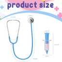 4 Pcs Kids Stethoscope with Syringe Toy Stethoscope Preschool Pretend Doctor Toys for Costume Kids Boys Girls Role Play Accessories, Pink Blue
