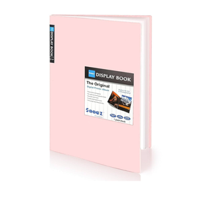 Sooez Art Portfolios 11"x17", Large Portfolio Folder with 30 Pockets & Black Inner Sheets, Display 60 Pages, 11 x 17 Presentation Book for Artwork Storage, Binder with Plastic Sleeves for Artist, Pink