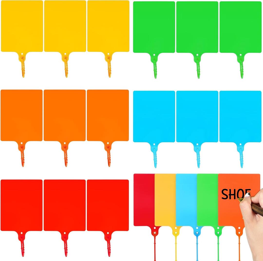 Youyole 200 Pieces Plastic Tags Waterproof Plastic Seal Shipping Tags Logistics Use Big Sign Tie Large Label Tie 250 mm Total Length(Multicolor,3.1 x 3.94 Inches)