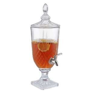  2 pieces 
Glass Beverage Dispenser, 0.8 Gallon Drink Dispenser with Stainless Steel Spigot, Elegant Drink Server for Party, Bar
