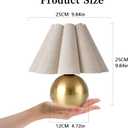 Gold Small Touch Control Table Lamp for Bedroom, Brass Gold Bedside Lamps for Nightstand, Cute Mini Small Table Lamps for Small Spaces with Scalloped Shade for Kitchen Counter, Bookshelf, Living Room