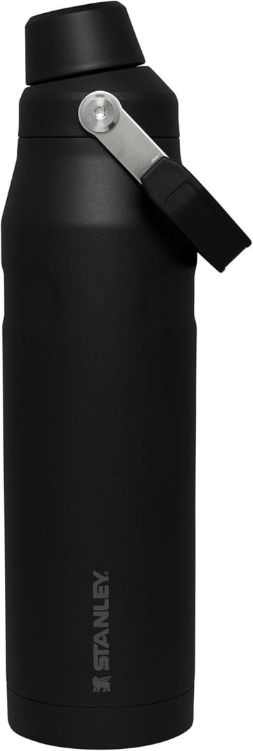 Stanley IceFlow Fast Flow Water Bottle | Angled Spout Lid | Lightweight & Leakproof for Travel & Sports | Insulated Stainless Steel | BPA-Free (Black), 36 oz 
