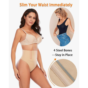 Werena Tummy Control Thong Shapewear for Women Seamless Shaping Thong Panties Body Shaper Underwear S