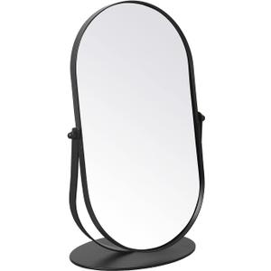 LONGSHENG - SINCE 2001 - Black Table Portable Makeup Mirror for Bedroom & Desk, 11 Inch Large Mirror for Home & Bathroom