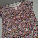 onlypuff Summer Tops for Womens Short Sleeve Blouses Loose Fit Pleated T Shirts PinkYellow Flower M