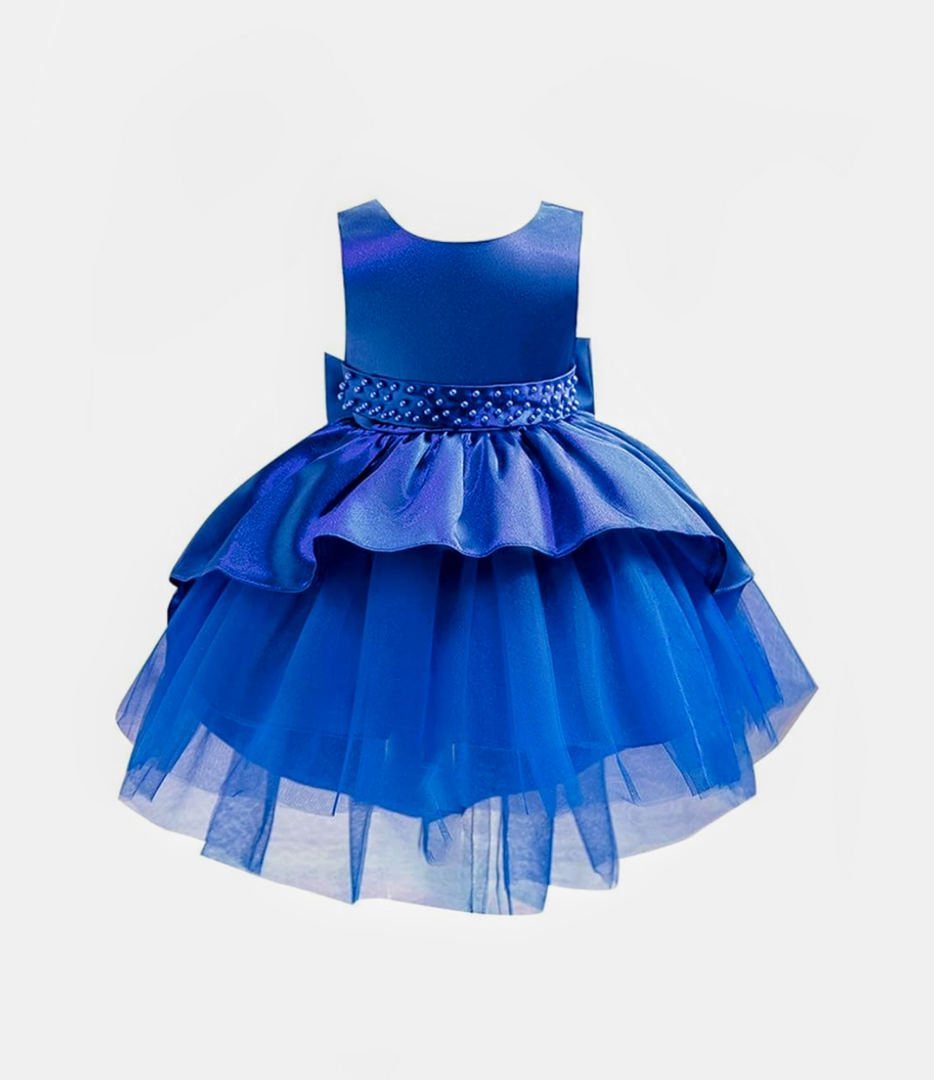 Flower Girls Vintage Overlay Lace Beaded Rhinestone Wedding Tulle Dress Low Communion Party Dance Tutu Gown with Train Size 2T/3T