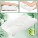 MINUPWELL Knee Pillow for Side Sleepers - 3" Height Between Leg & Under Knee Pillow for Back Sleepers - with 850G 7D Fiber for Relieving Leg, Back, and Knee Pain - Rayon Derived from Bamboo